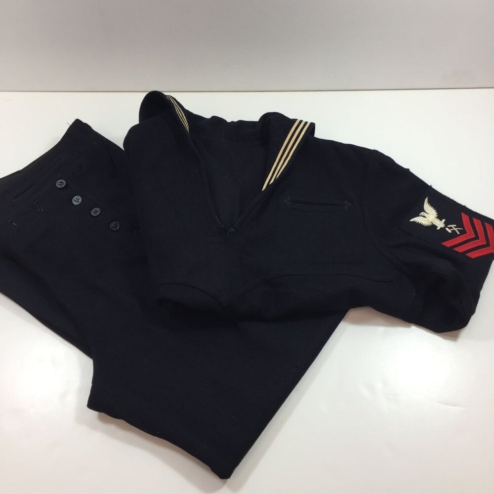 Vintage 1940s WWII US Navy Petty Officer E6 Rank Patch Reenactment Wool Uniform